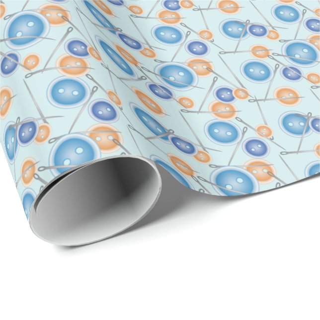 Buttons and Sewing Needles Wrapping Paper (Roll Corner)