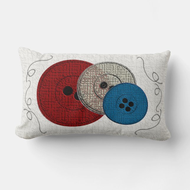Buttons and Threads Lumbar Cushion (Front)