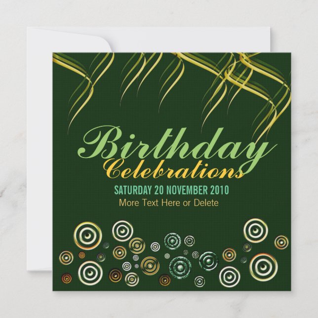 Buttons Cords Party Birthday Invitation (Front)