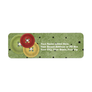Buttons Customisable Holiday Return Address Labels