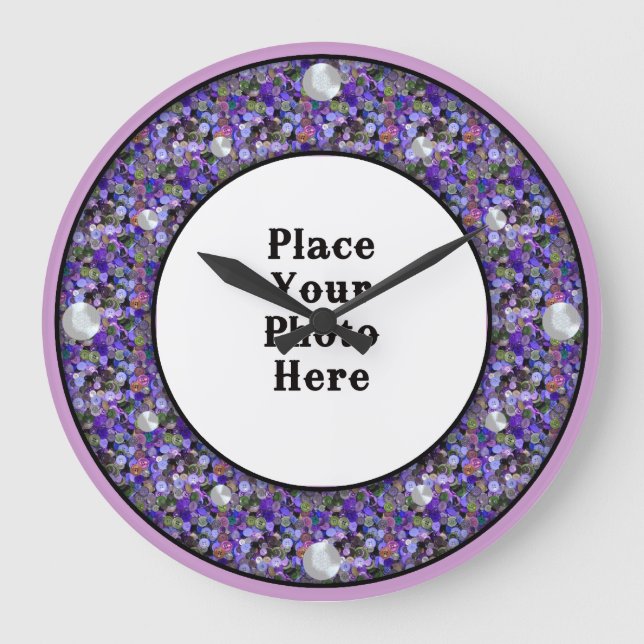 Buttons Frame Your Photo Wall Clock (Front)