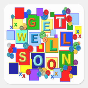 BUTTONS ~ Get Well Sticker