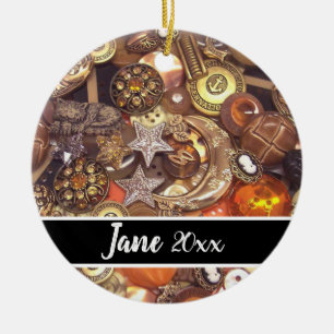 Buttons in Celestial Designs and Colours Ceramic Ornament