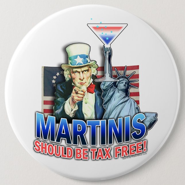 Buttons - Martinis Should be Tax Free (Front)