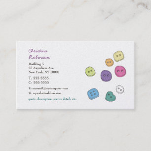 Buttons Sewing Craft Scrapbooking Business Cards