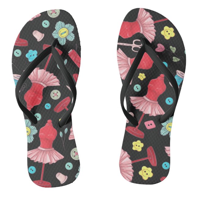Buttons thimbles dress form judy colourful bright  thongs (Footbed)