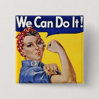 Buttons: We Can Do It - Vintage Poster Image