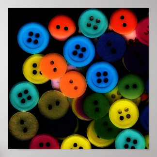 BUTTONS! Whimsical Art Print