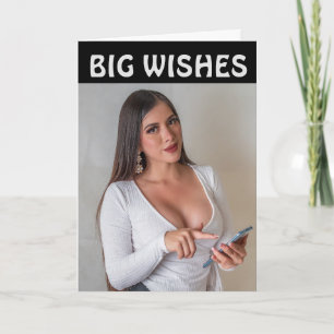 BUXOM BRUNETTE CURVY GIRL BIRTHDAY CARDS