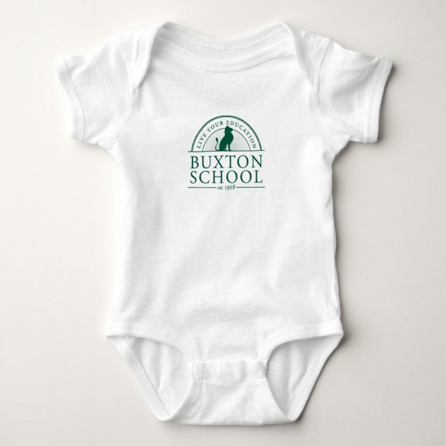 Buxton School Baby Onsie White Bodysuit (Front)
