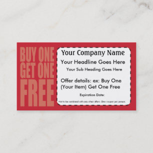 Buy 1 Get 1 Free Coupon Card