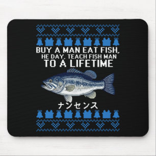 Buy A Man Eat Fish Funny Ugly Christmas Sweaters L Mouse Pad