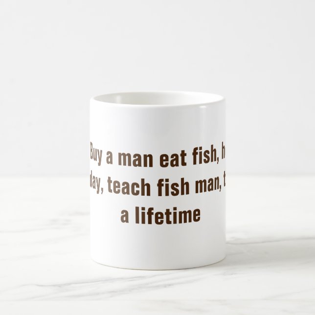 Buy a man eat fish T-Shirt Coffee Mug (Center)