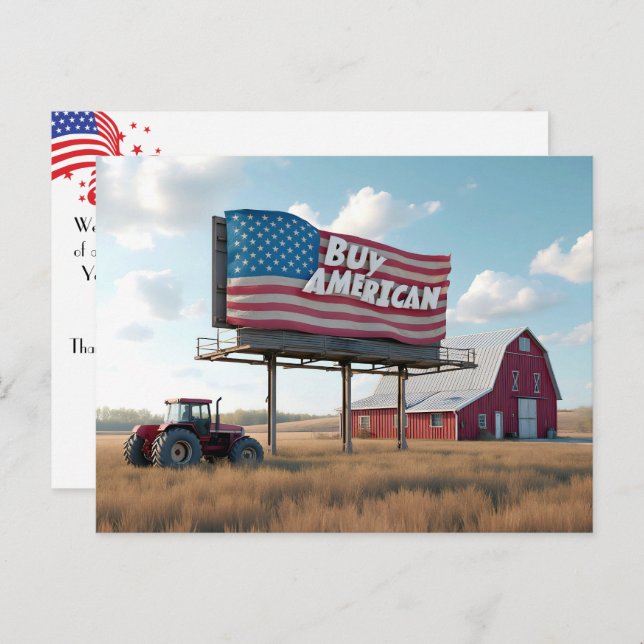 Buy American Billboard On Midwest Farmland Postcard (Front/Back)