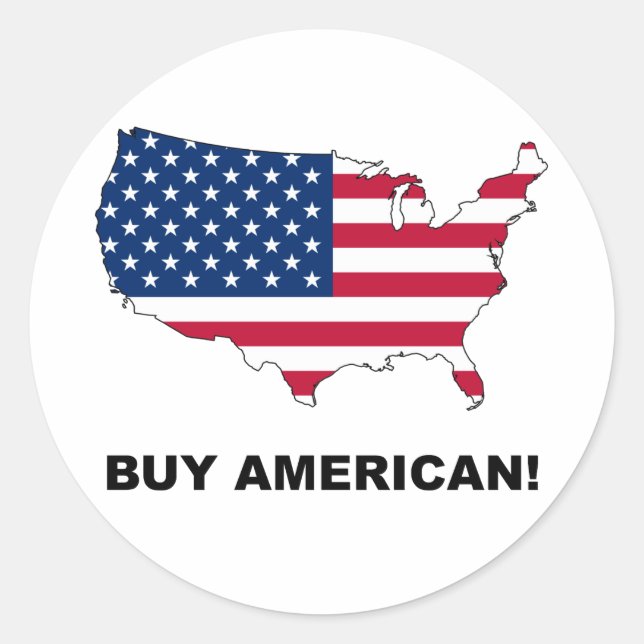 Buy American Classic Round Sticker (Front)