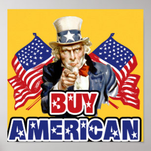 Buy American ( Made In China ) - Funny Joke Poster