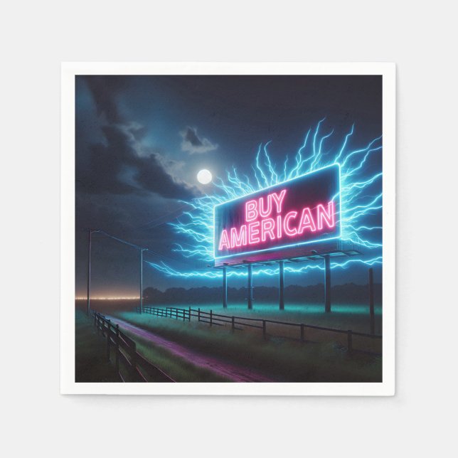 Buy American Neon Billboard With Moon Napkin (Front)
