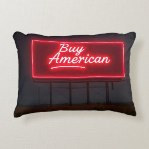 Buy American Red Neon Billboard Decorative Cushion