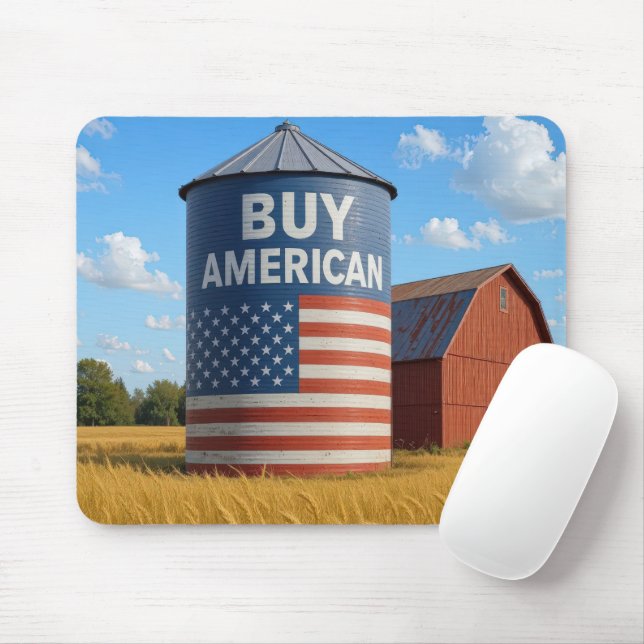 Buy American Sign On a Farm Silo Mouse Pad (With Mouse)