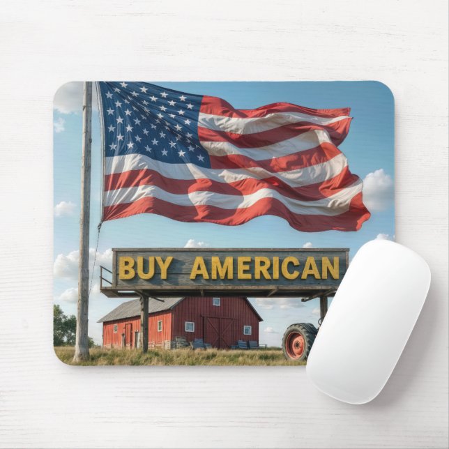 Buy American Sign With Barn and Tractor Mouse Pad (With Mouse)