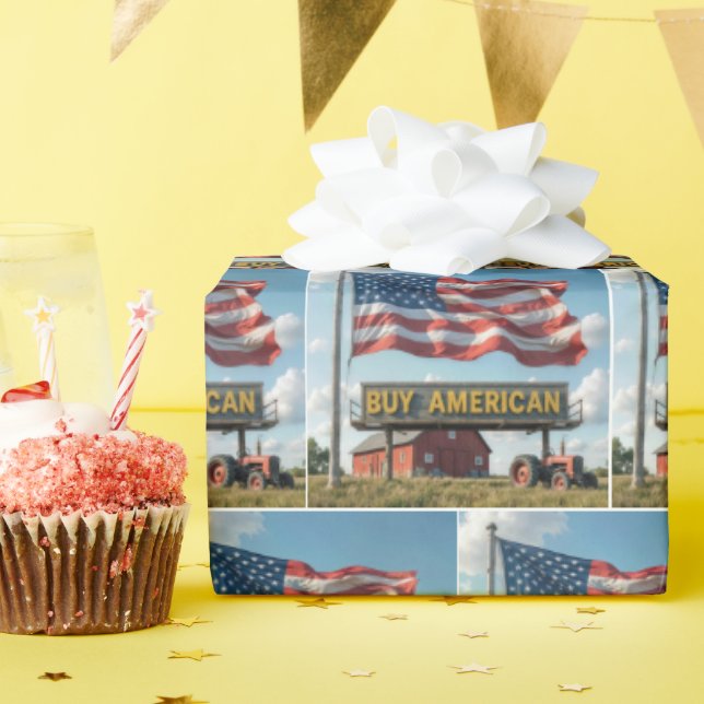 Buy American Sign With Barn and Tractor Wrapping Paper (Birthday Party)