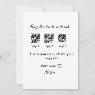 buy bride a drink scan QR code thank youInvitation Invitation