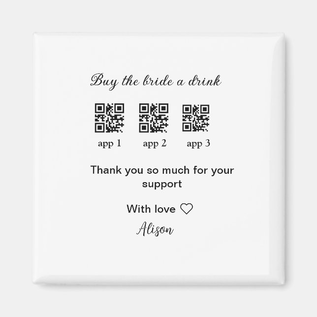buy bride a drink scan QR code thank youInvitation Magnet (Front)