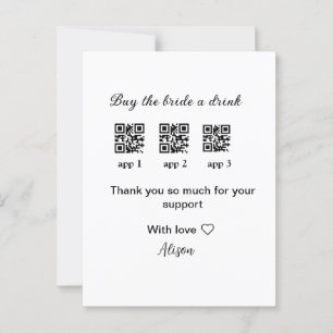buy bride a drink scan QR code thank youInvitation Postcard