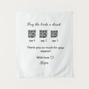 buy bride a drink scan QR code thank youInvitation Tapestry