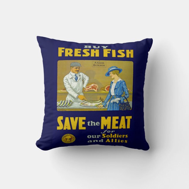 Buy Fresh Fish ~ Save the Meat Cushion (Front)