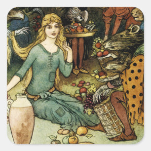 Buy From Us With a Golden Curl Square Sticker