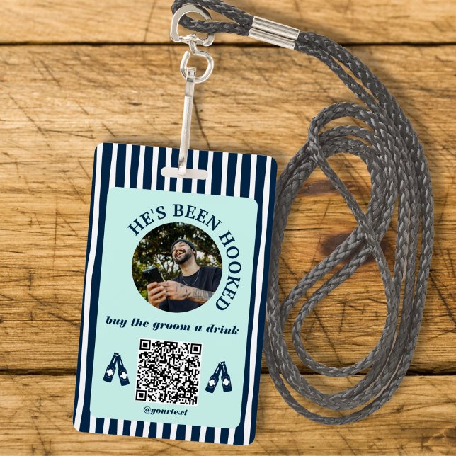 Buy Groom A Drink Nautical Fishing Bachelor Party ID Badge (Buy Groom A Drink Nautical Fishing Bachelor Party Badge)