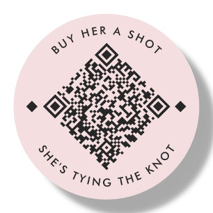Buy Her A Shot   Bachelorette QR Code Classic Round Sticker