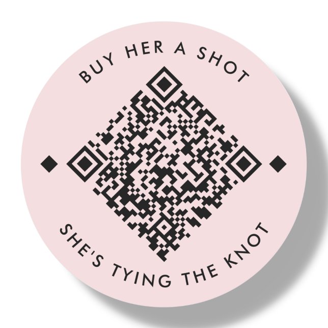 Buy Her A Shot | Bachelorette QR Code Classic Round Sticker (Creator Uploaded)