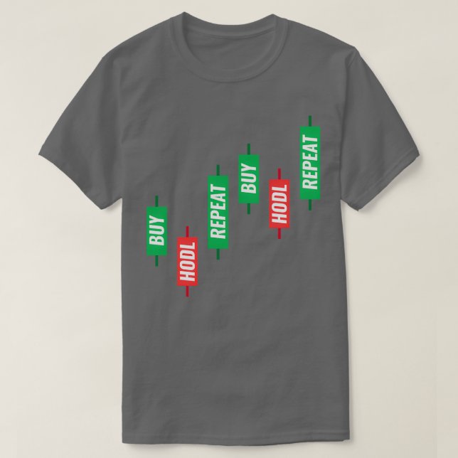 Buy Hodl Repeat Candlestick Chart T-Shirt (Design Front)