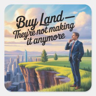 Buy Land - They’re Not Making It Anymore Square Sticker