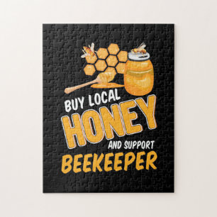 Buy Local Honey And Support Beekeeper Jigsaw Puzzle