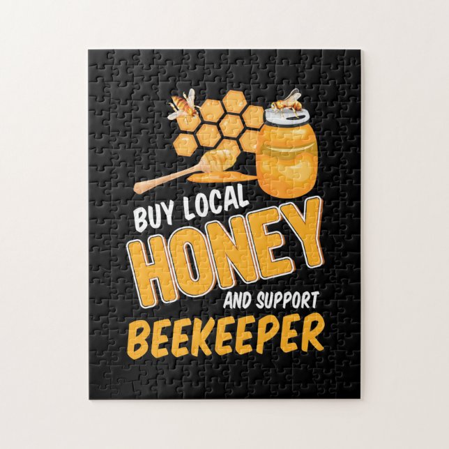 Buy Local Honey And Support Beekeeper Jigsaw Puzzle (Vertical)