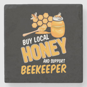 Buy Local Honey And Support Beekeeper Stone Coaster