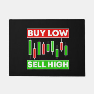 BUY LOW SELL HIGH TRADING CANDLE STICKS DOORMAT