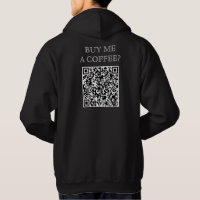Buy Me A Coffee QR Code On Back Funny Free Drink