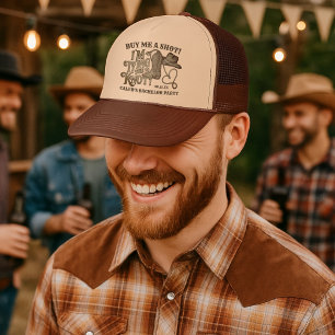 Buy Me a Shot Tying Knot Cowboy Bachelor Party Trucker Hat