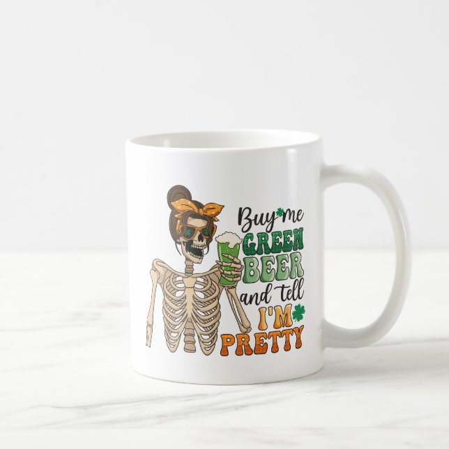Buy Me Green Beer - Skeleton | St. Patrick's Day Coffee Mug (Right)