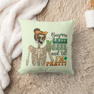 Buy Me Green Beer - Skeleton   St. Patrick's Day Cushion