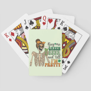 Buy Me Green Beer - Skeleton   St. Patrick's Day Playing Cards