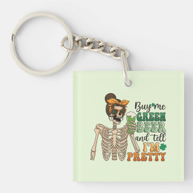 Buy Me Green Beer | St. Patrick's Day Key Ring (Front)