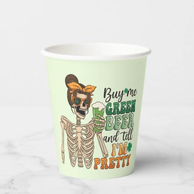 Buy Me Green Beer | St. Patrick's Day Paper Cups (Front)