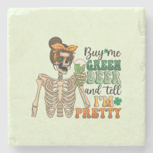 Buy Me Green Beer   St. Patrick's Day Stone Coaster