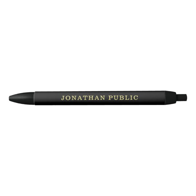 Buy Online Trendy Simple Design Black And Gold Ink Pen (Front)