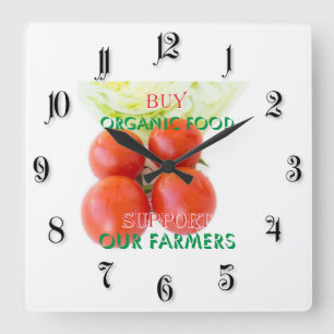 Buy organic food square wall clock